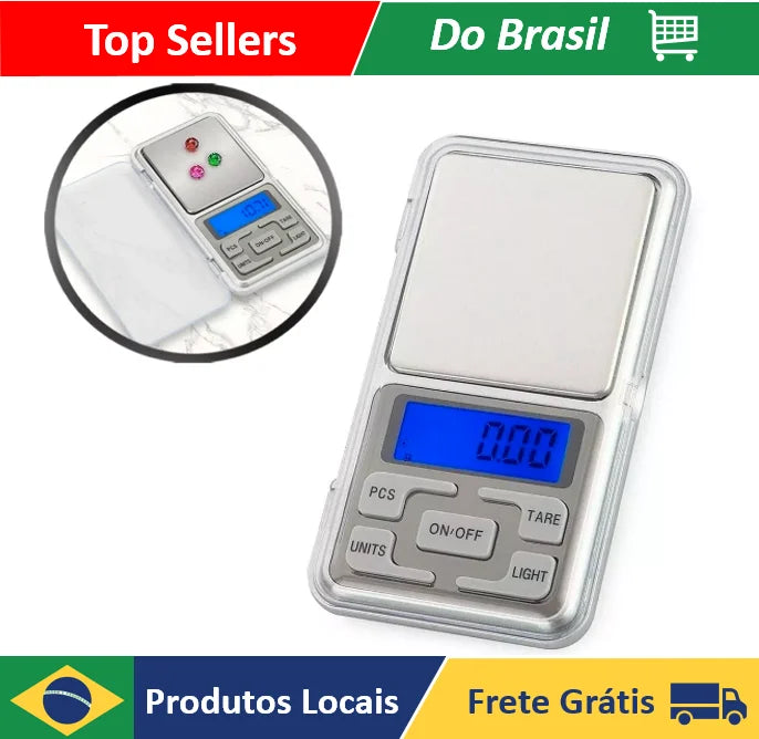 Mini Balança Digital de Precisão 0,1g a 500g – Portátil e Compacta