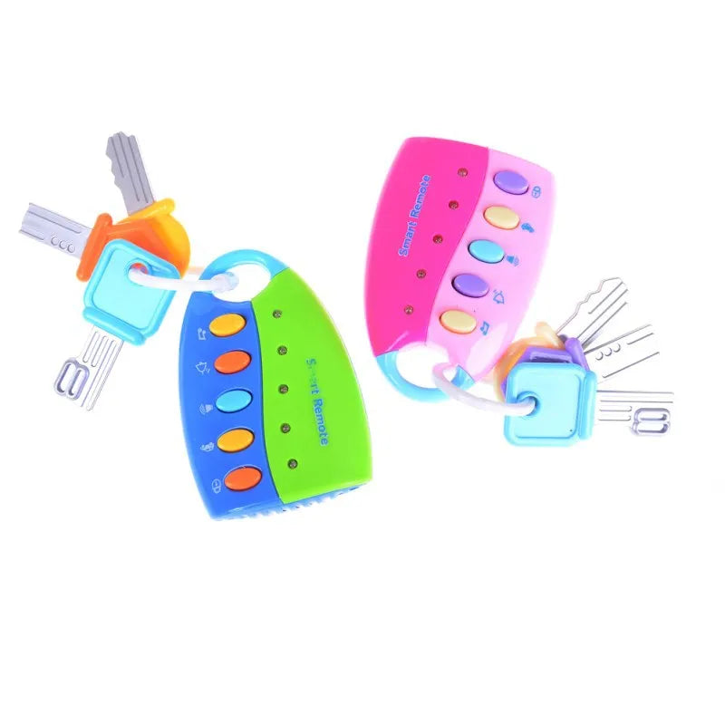 Brinquedo Chave de Carro Musical Infantil com Sons e Botões Interativos – Rosa ou Azul