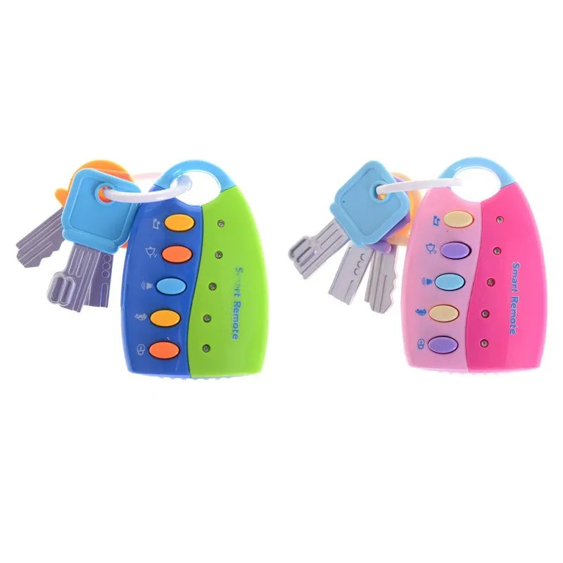 Brinquedo Chave de Carro Musical Infantil com Sons e Botões Interativos – Rosa ou Azul