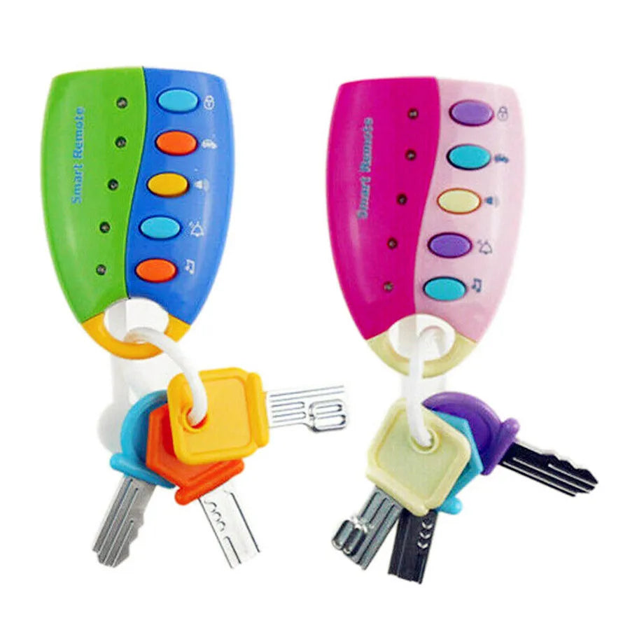 Brinquedo Chave de Carro Musical Infantil com Sons e Botões Interativos – Rosa ou Azul