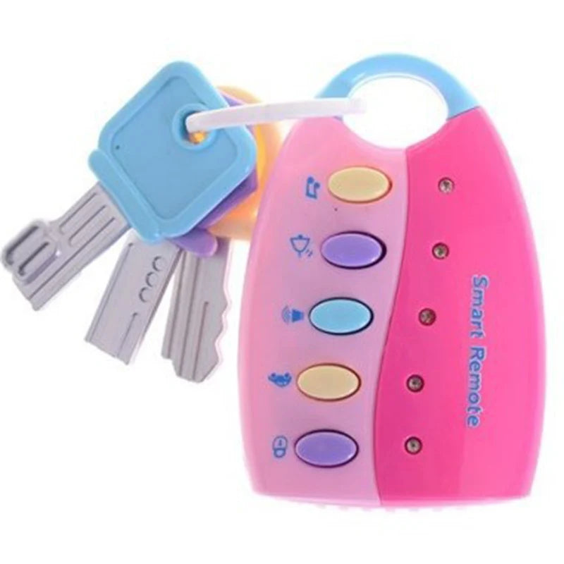 Brinquedo Chave de Carro Musical Infantil com Sons e Botões Interativos – Rosa ou Azul