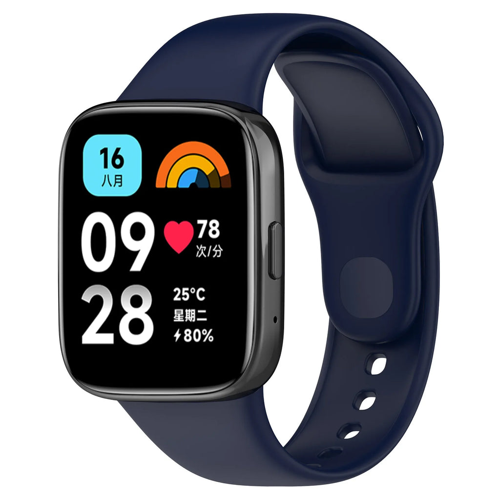 Pulseira Esportiva de Silicone para Xiaomi Redmi Watch 3 Active e 3 Lite – Respirável