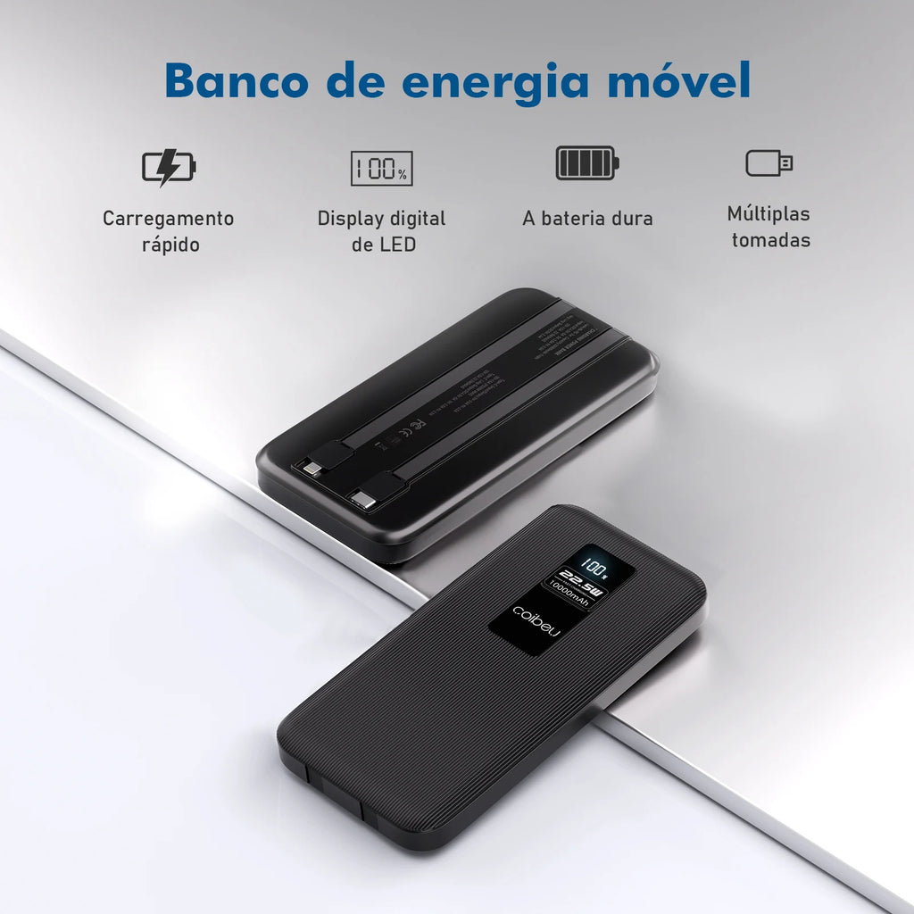 Power Bank Portátil 23W – Bateria Externa 10.000mAh ou 20.000mAh