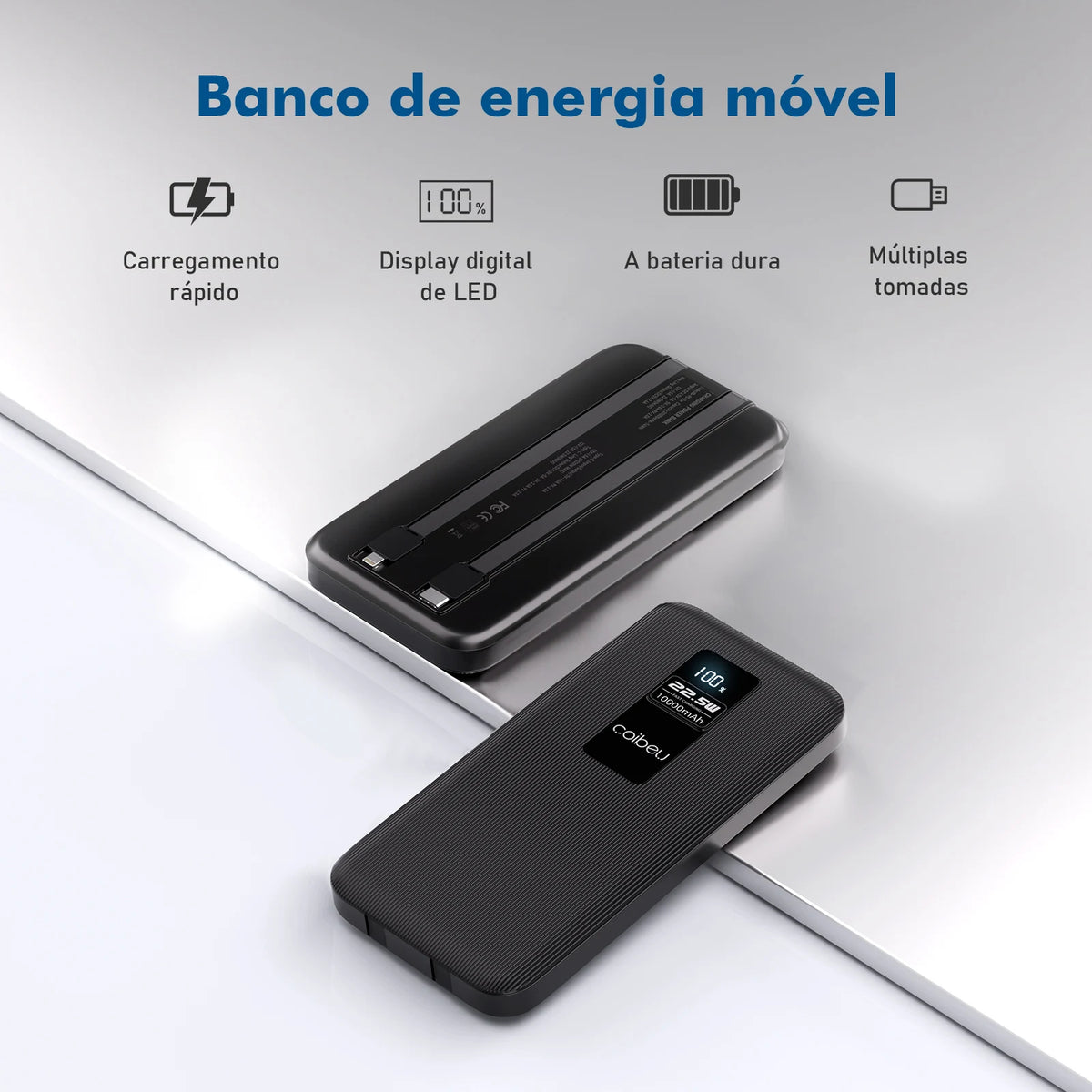 Power Bank Portátil 23W – Bateria Externa 10.000mAh ou 20.000mAh