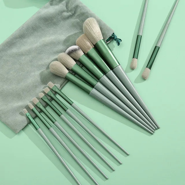 Kit de Pincéis de Maquiagem com Cerdas Sintéticas – 10, 12 ou 13 Peças