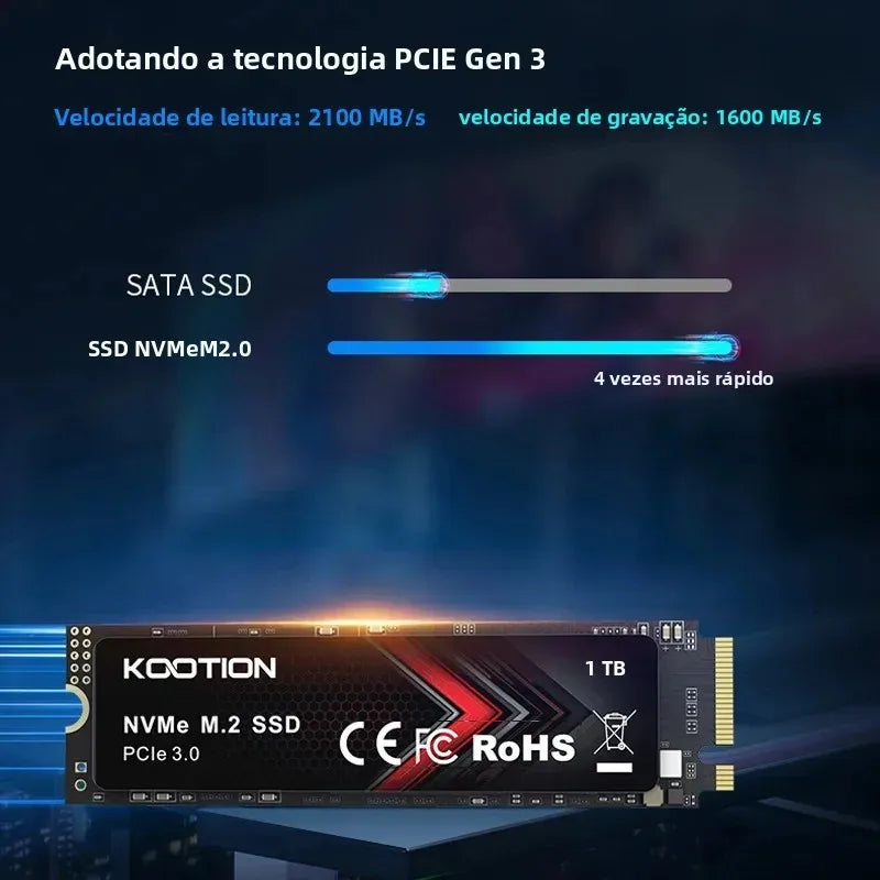 SSD NVMe M.2 2280 KOOTION X15Lite PCIe 3.0 – 256GB e 512GB