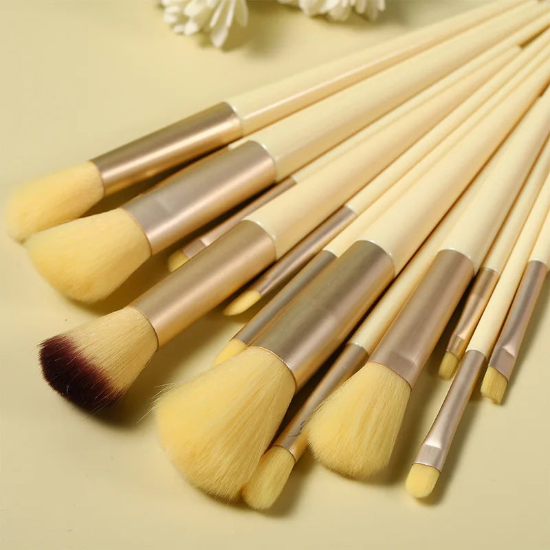Kit de Pincéis de Maquiagem com Cerdas Sintéticas – 10, 12 ou 13 Peças