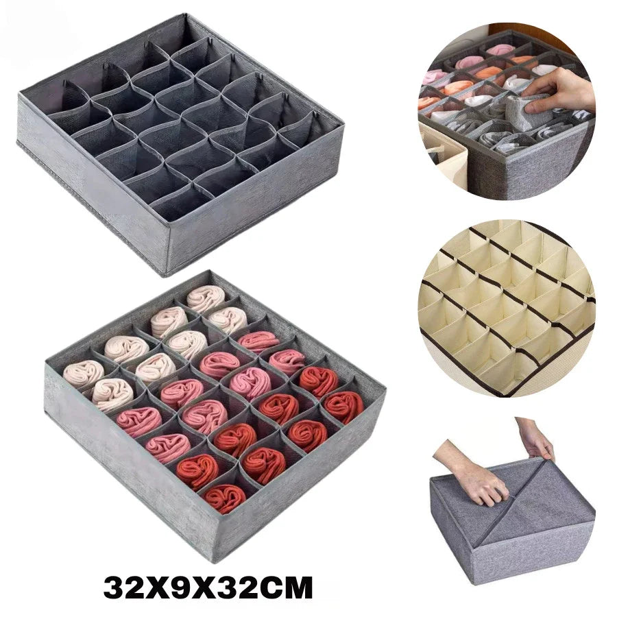 Organizador de Gavetas e Roupas Íntimas com 24 Divisórias – Dobrável e Multiuso
