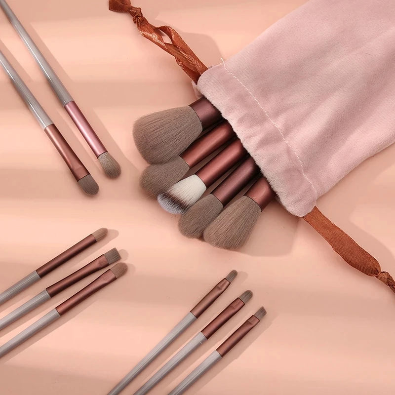 Kit de Pincéis de Maquiagem com Cerdas Sintéticas – 10, 12 ou 13 Peças