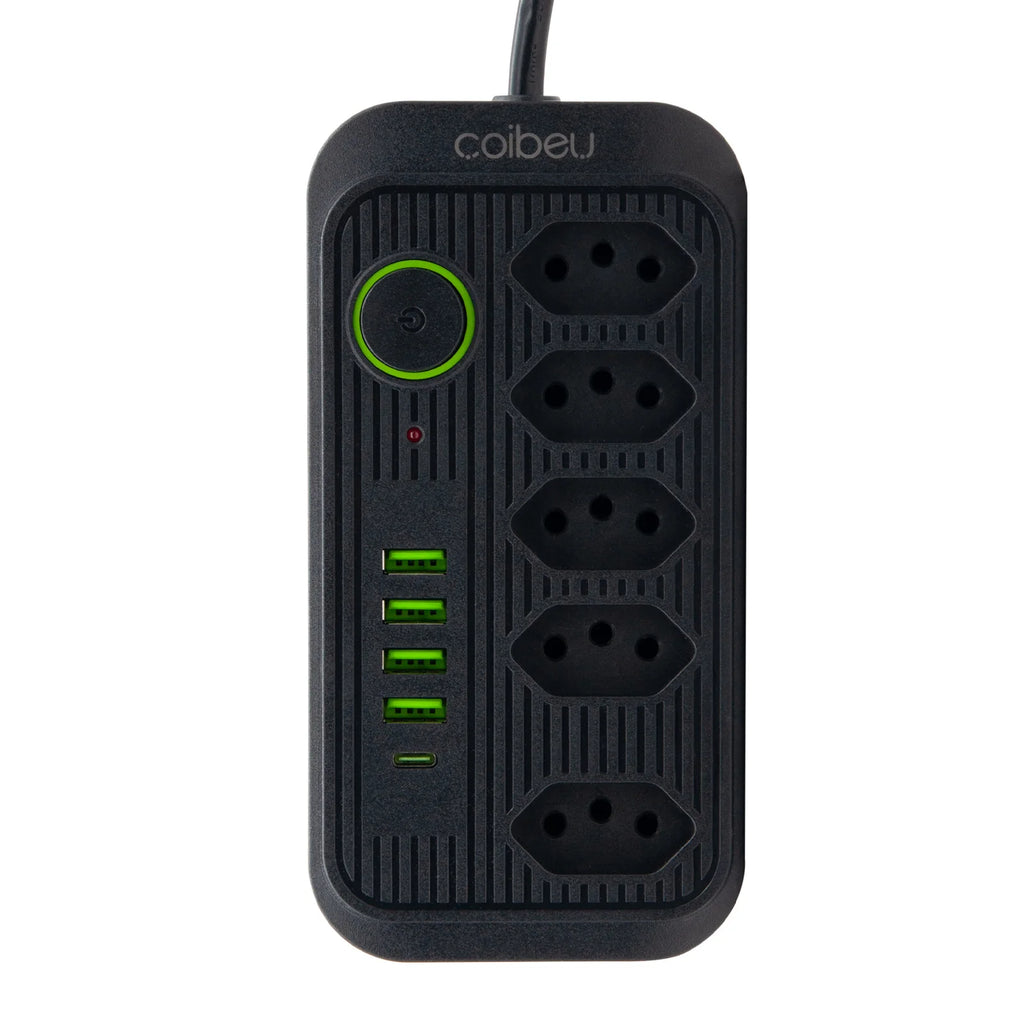 Extensão Elétrica com Tomadas e USB – Filtro de Linha Bivolt 110V/220V 10A