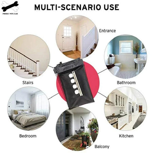 Barreira Pet em Tela de Nylon com Ganchos Adesivos para Portas e Passagens – 110 ou 180cm