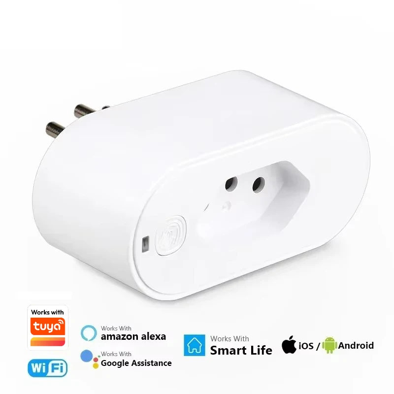 Tomada Inteligente Wi-Fi Tuya 20A com Monitoramento de Energia – Alexa e Google Home