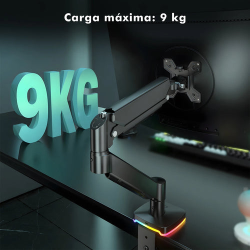 Braço Articulado para Monitor com Iluminação RGB – Suporte de Mesa Ajustável