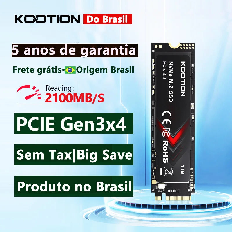 SSD NVMe M.2 2280 KOOTION X15Lite PCIe 3.0 – 256GB e 512GB