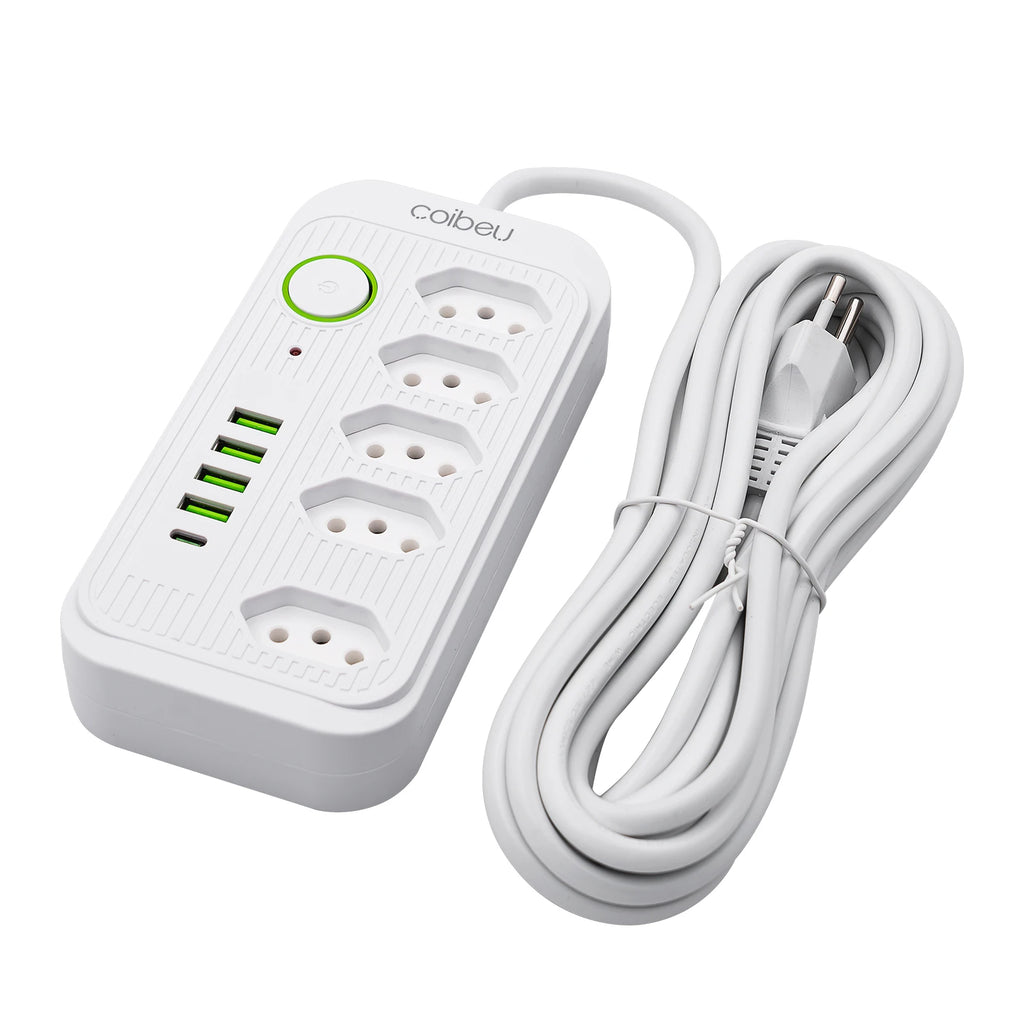 Extensão Elétrica com Tomadas e USB – Filtro de Linha Bivolt 110V/220V 10A
