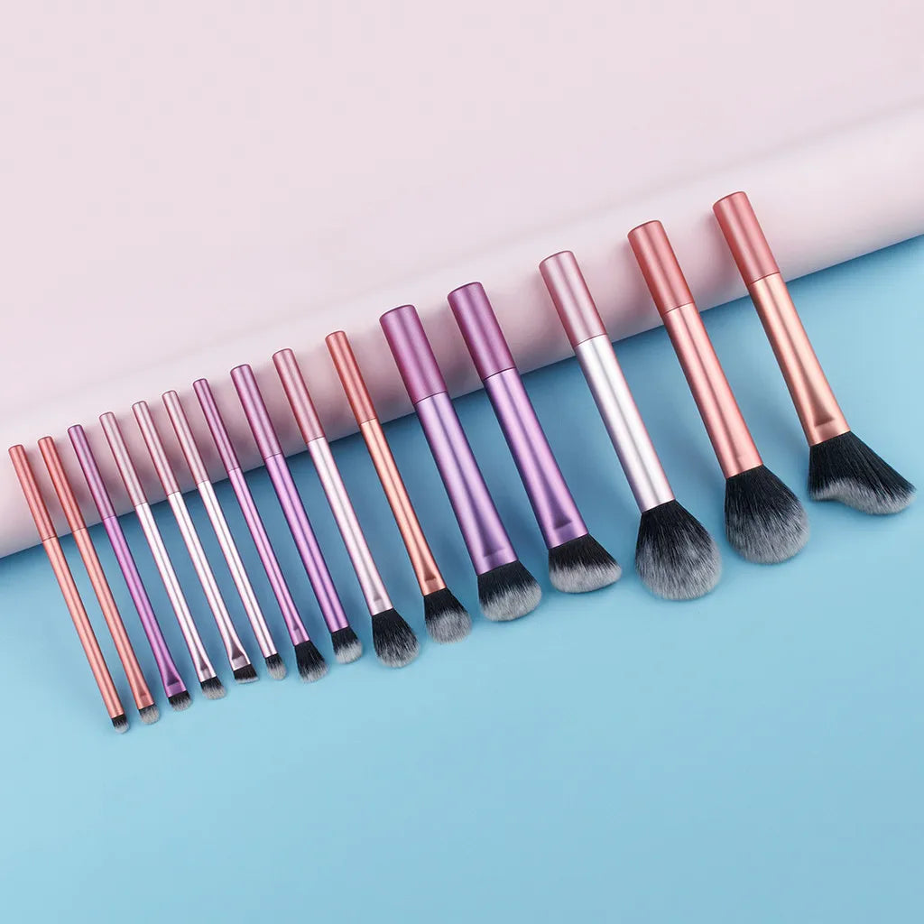 Kit de Pincéis de Maquiagem com Cerdas Sintéticas – 8, 12 ou 15 Peças