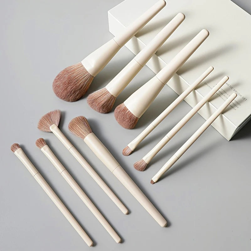 Kit de Pincéis de Maquiagem com Cerdas Sintéticas – 10, 12 ou 13 Peças