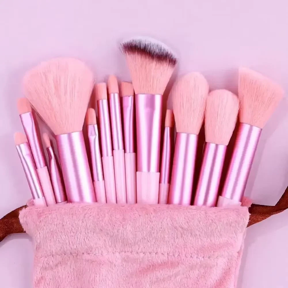 Kit de Pincéis de Maquiagem com Cerdas Sintéticas – 10, 12 ou 13 Peças