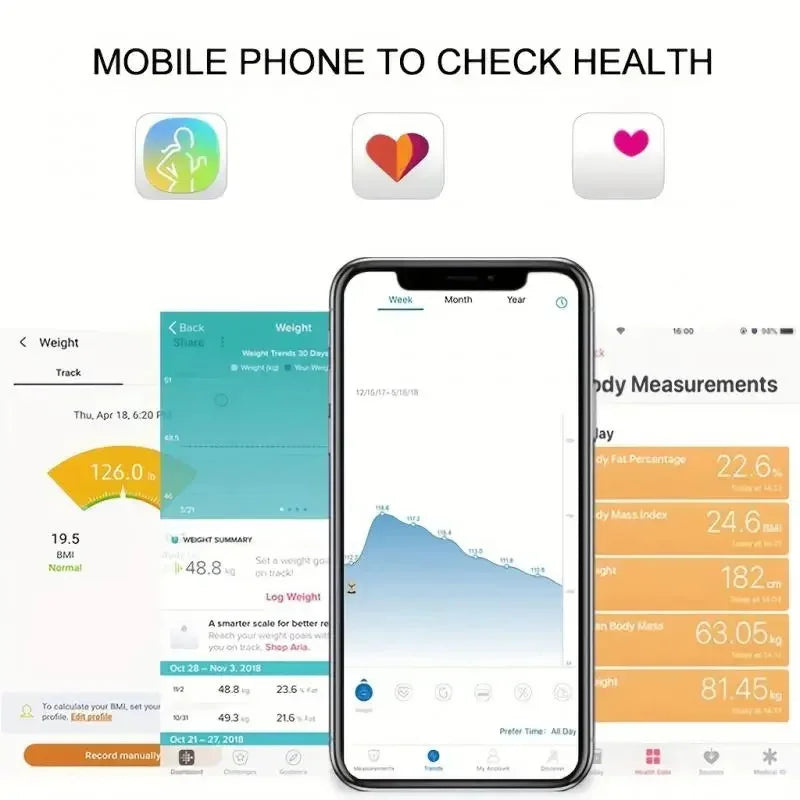 Balança Digital Inteligente Bluetooth até 180kg com App e Análise Corporal