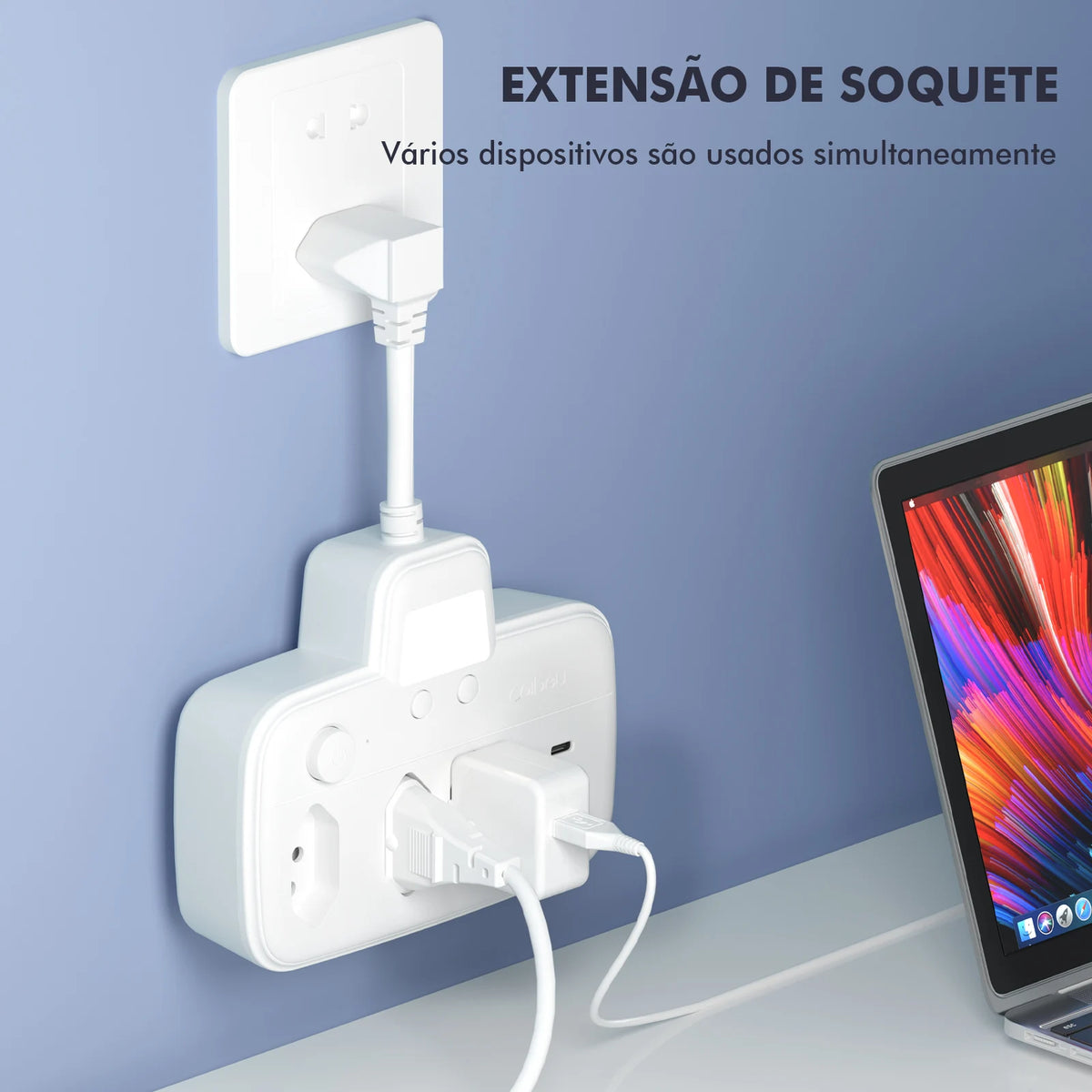 Extensão Elétrica com Múltiplas Tomadas Padrão Brasileiro – Régua de Energia para Casa e Escritório