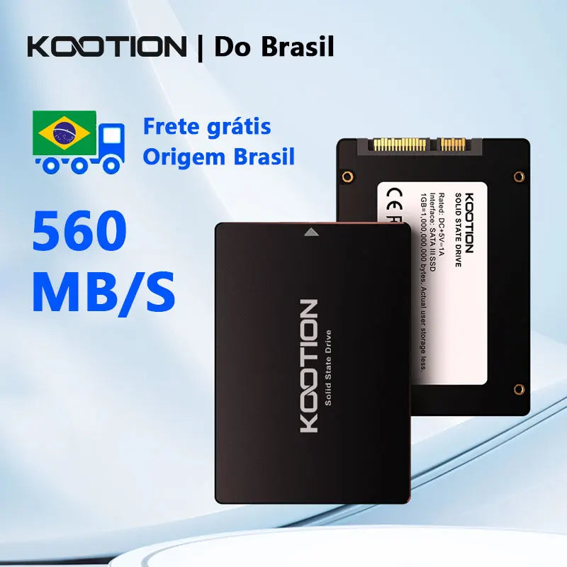 SSD Interno KOOTION SATA III 2,5” para PC e Notebook – 240GB, 256GB, 480GB, 512GB e 1TB