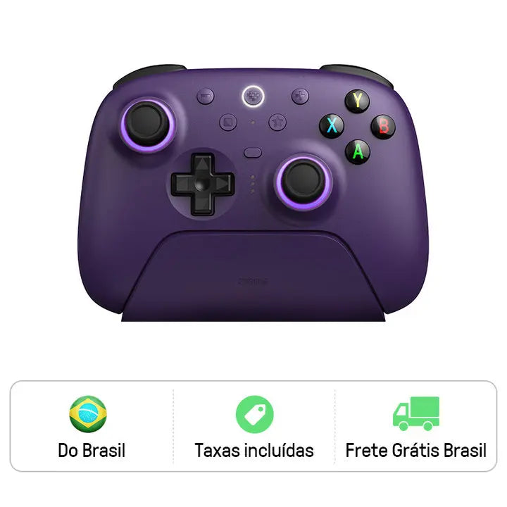 Controle 8BitDo Ultimate 2 Wireless com Joysticks TMR, RGB e Gatilhos Hall – PC e Android