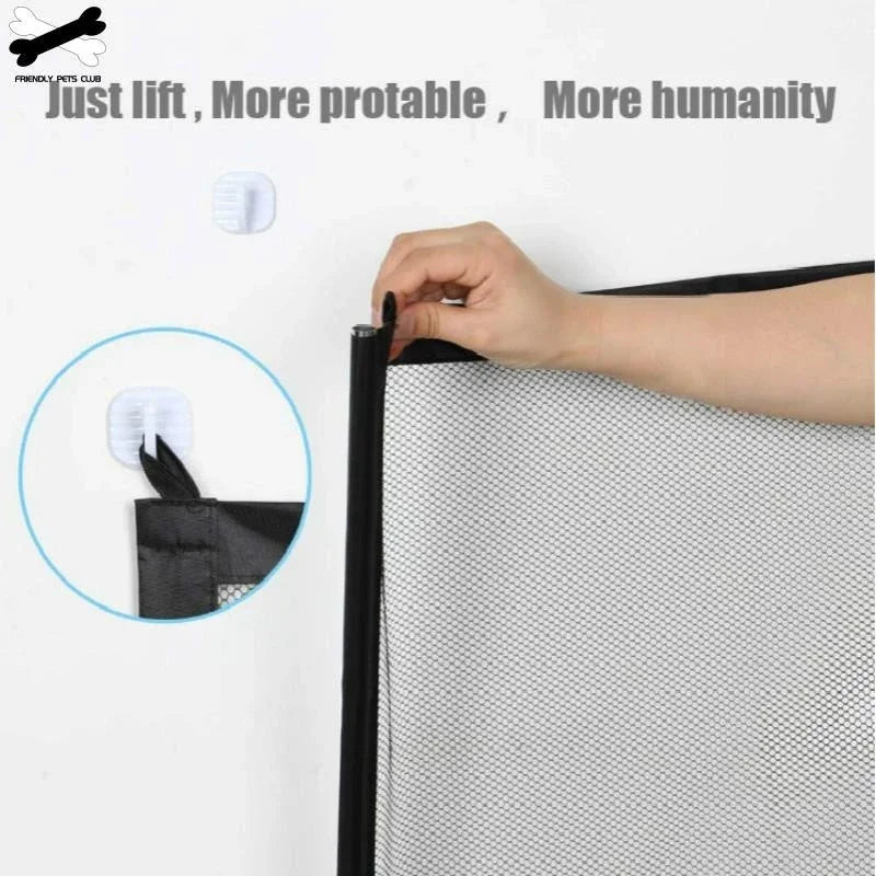 Barreira Pet em Tela de Nylon com Ganchos Adesivos para Portas e Passagens – 110 ou 180cm