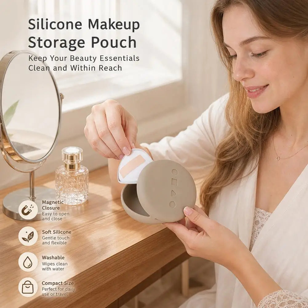 Estojo de Silicone para Pincéis de Maquiagem com Fechamento Magnético – Portátil