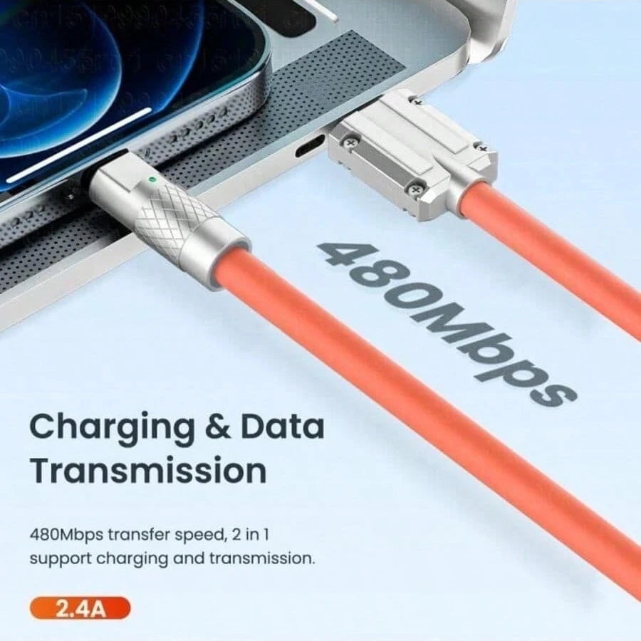 Cabo de Carregamento Rápido de Silicone 1 Metro – USB-C, Lightning e Micro USB