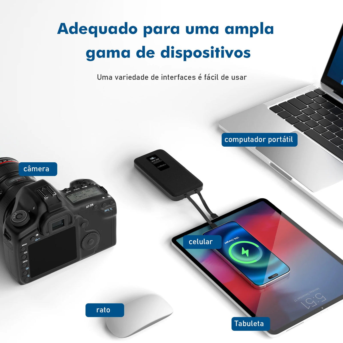 Power Bank Portátil 23W – Bateria Externa 10.000mAh ou 20.000mAh